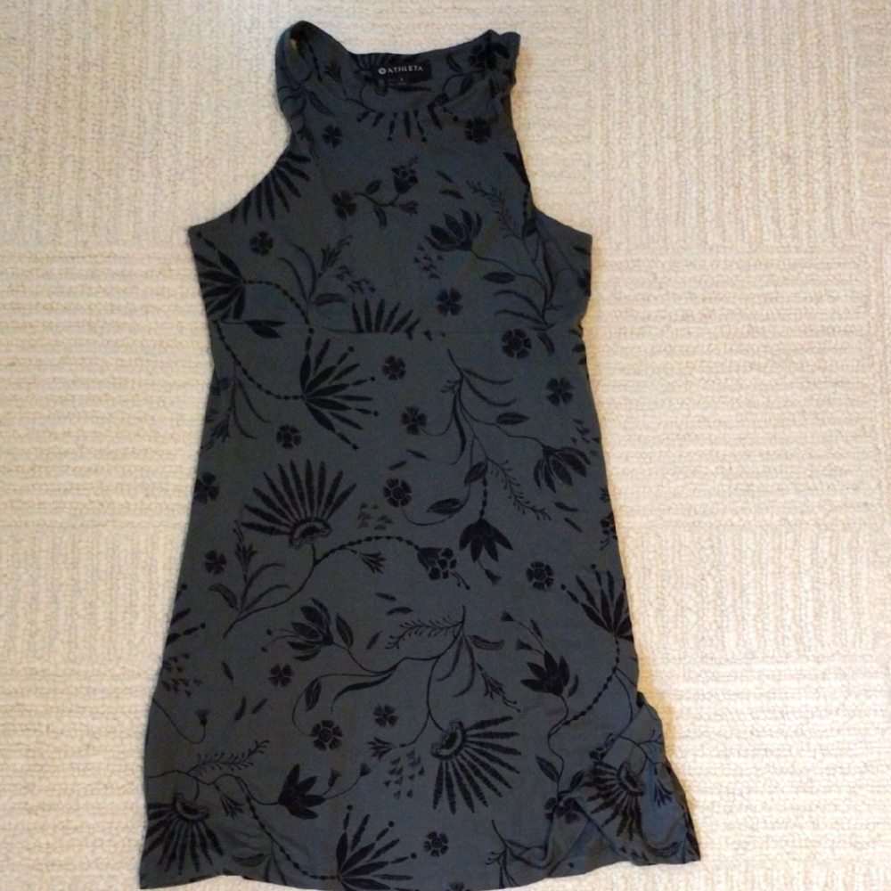 Athleta Charcoal Floral Mini Dress